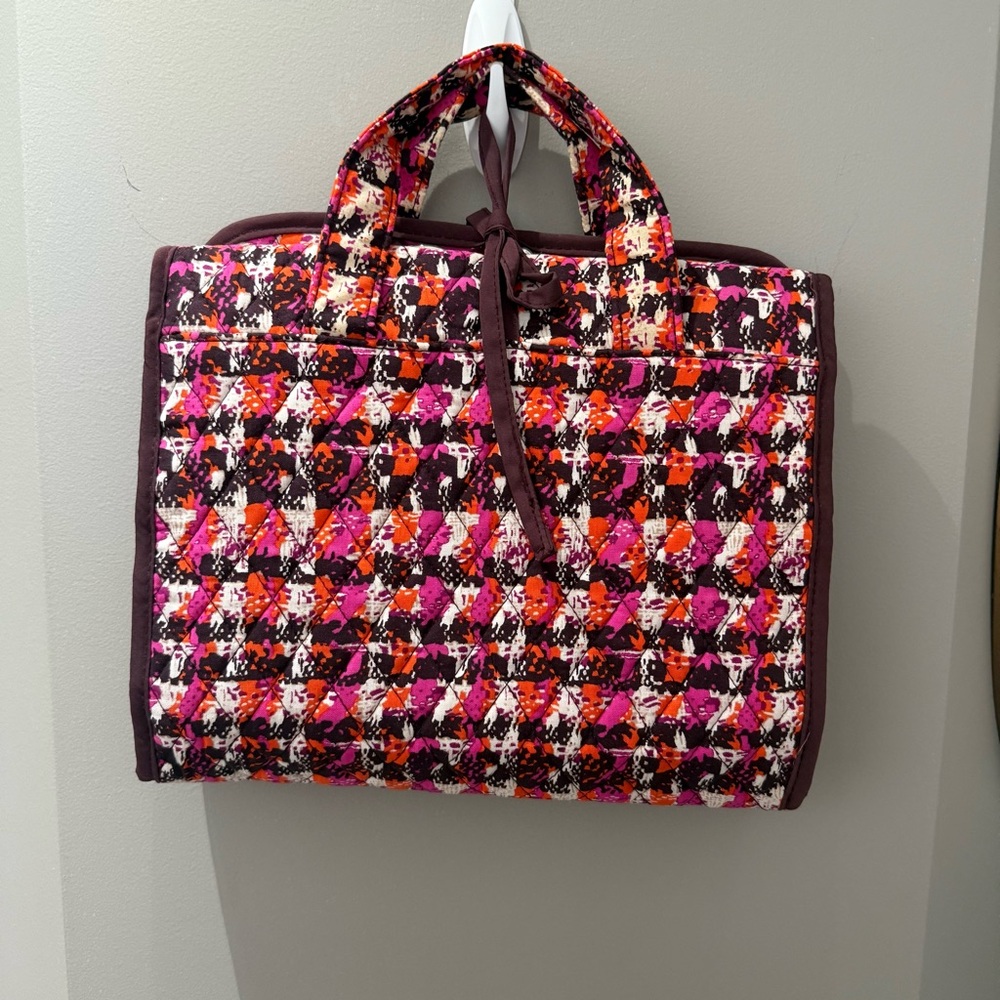 Vera Bradley Houndstooth Tweed Pattern Hanging Makeup Travel Bag